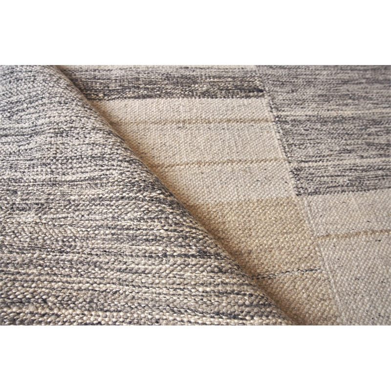 Scandinavian Handloomed New Zealand Wool Ivory/Blue/Gray 9'x12' Area Rug