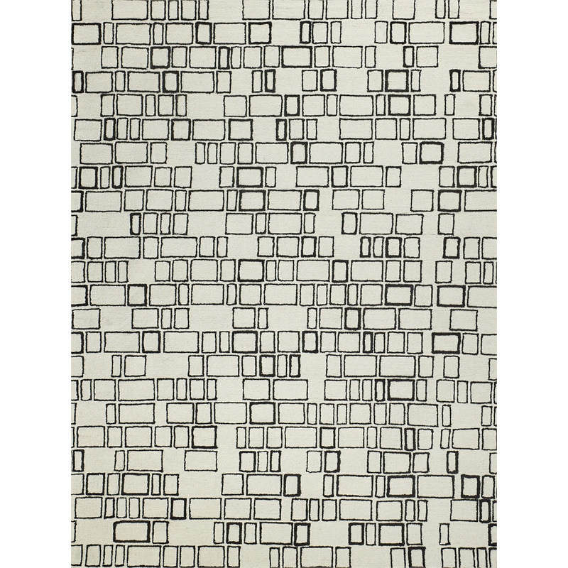 Soho Hand-Tufted New Zealand Wool Ivory/Black 4'x6' Area Rug