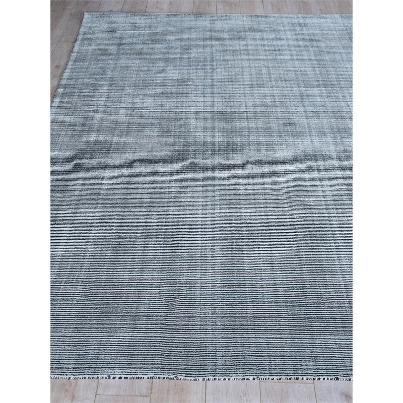 Serena Handloomed Nylon/Bamboo Silk Black 8'x10' Area Rug