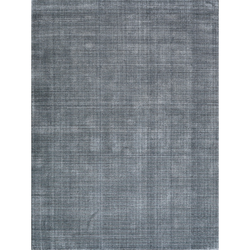 Serena Handloomed Nylon/Bamboo Silk Black 8'x10' Area Rug