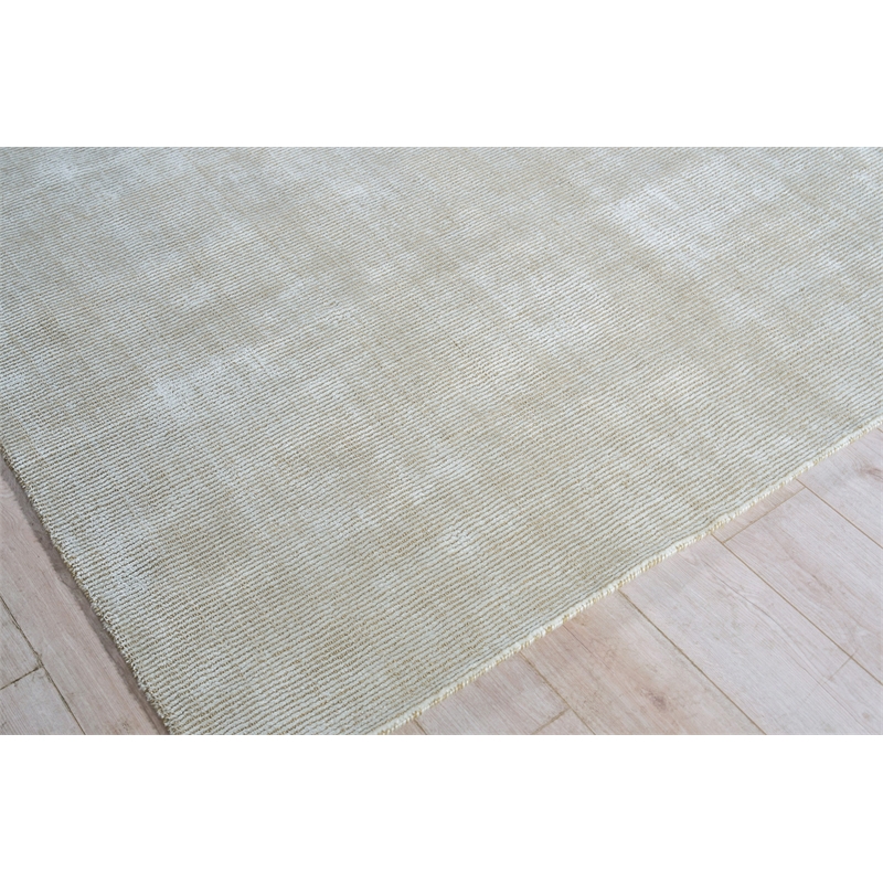 Serena Handloomed Nylon/Bamboo Silk Beige 8'x10' Area Rug