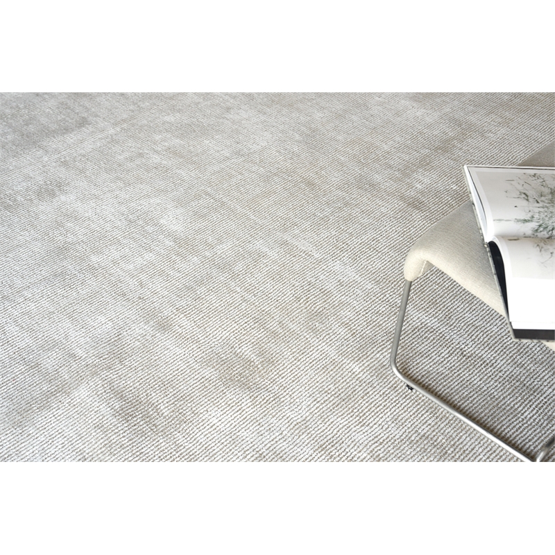Serena Handloomed Nylon/Bamboo Silk Beige 8'x10' Area Rug