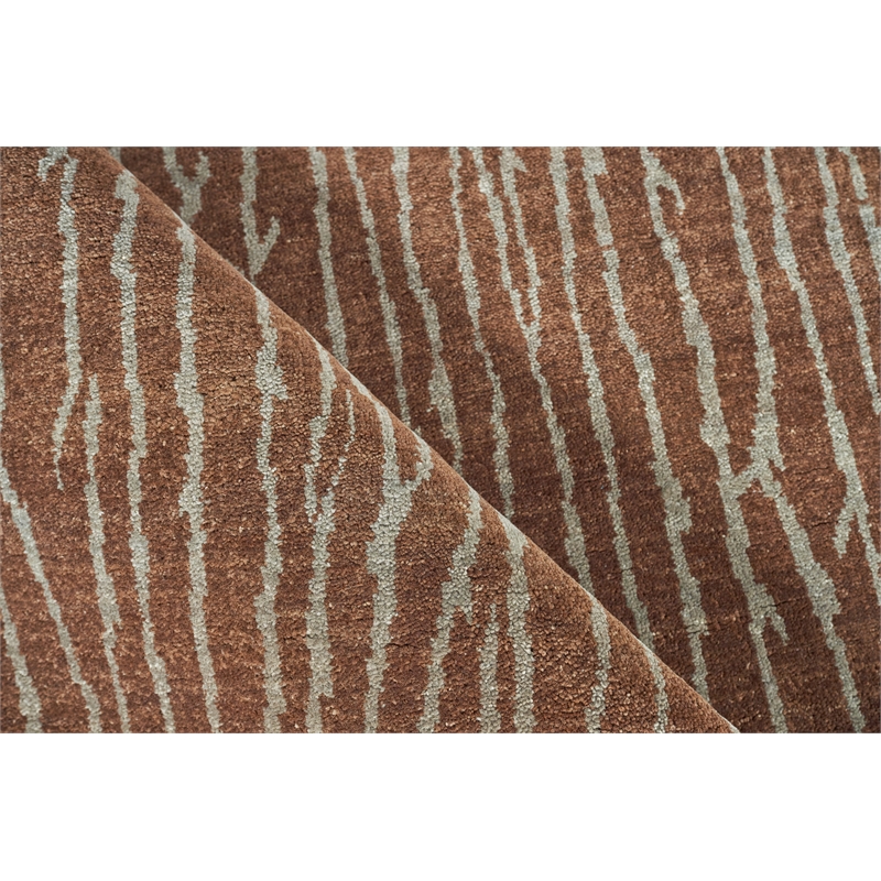 Soho Hand-Knotted New Zealand Wool Brown 9'x10' Area Rug