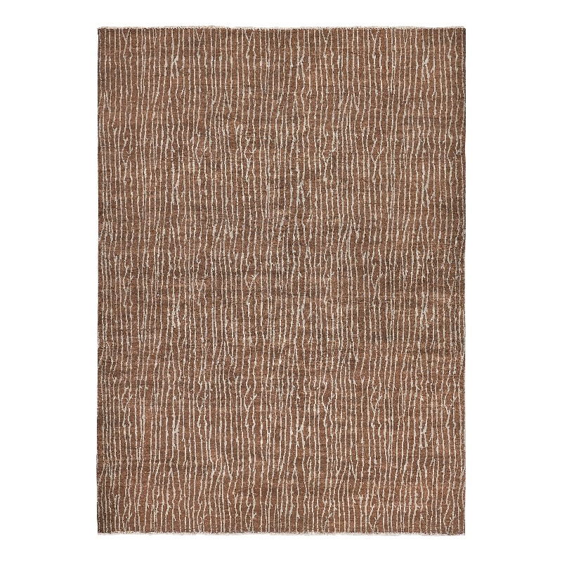 Soho Hand-Knotted New Zealand Wool Brown 9'x10' Area Rug