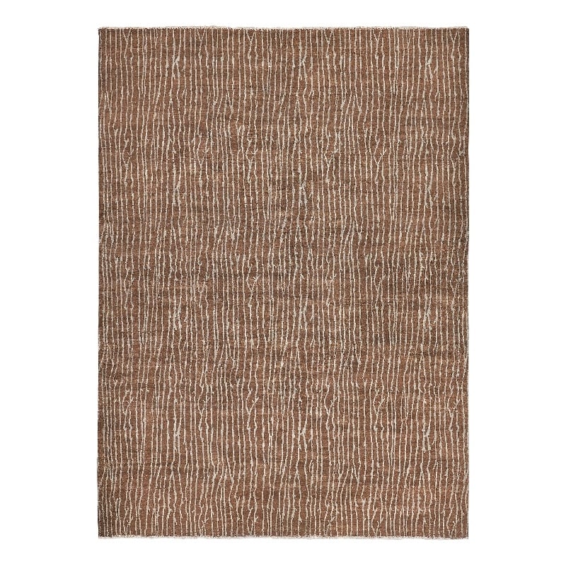 Soho Hand-Knotted New Zealand Wool Brown 9'x12' Area Rug