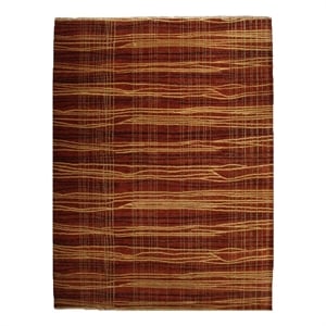 Soho Hand-Knotted New Zealand Wool Rust 9'x10' Area Rug