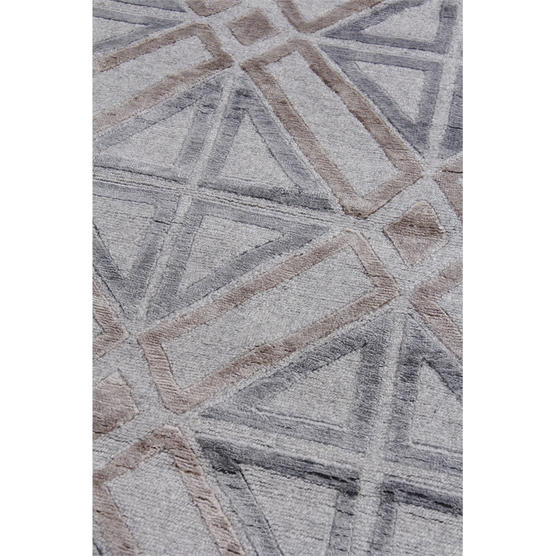 Stonehill Hand-Knotted Wool/Bamboo Silk Brown/Gray 8'x10' Area Rug