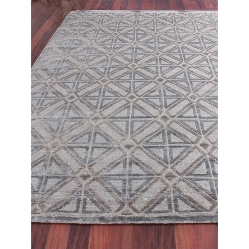 Stonehill Hand-Knotted Wool/Bamboo Silk Brown/Gray 8'x10' Area Rug
