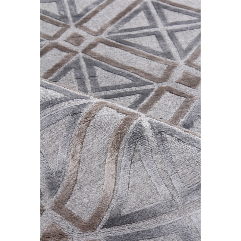Stonehill Hand-Knotted Wool/Bamboo Silk Brown/Gray 8'x10' Area Rug