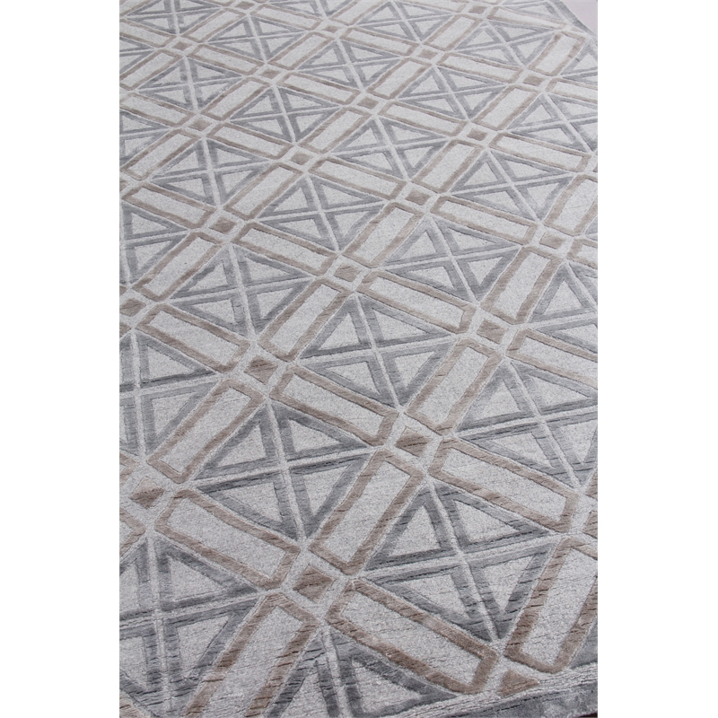 Stonehill Hand-Knotted Wool/Bamboo Silk Brown/Gray 8'x10' Area Rug