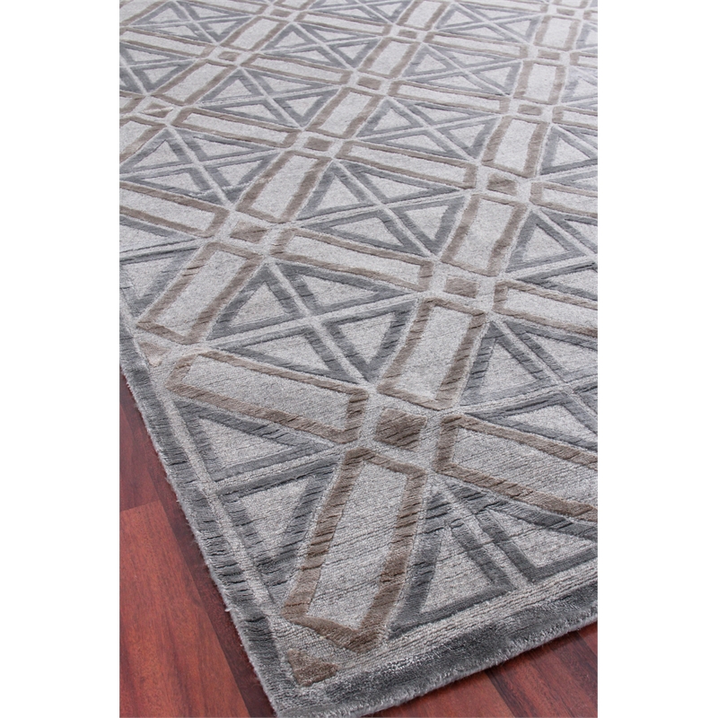 Stonehill Hand-Knotted Wool/Bamboo Silk Brown/Gray 8'x10' Area Rug