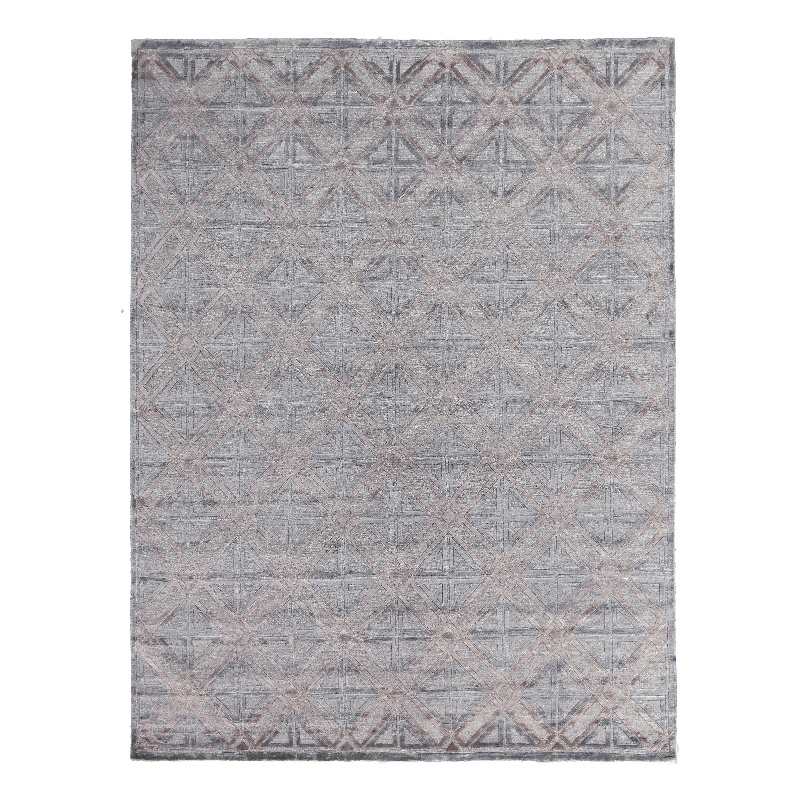 Stonehill Hand-Knotted Wool/Bamboo Silk Brown/Gray 8'x10' Area Rug