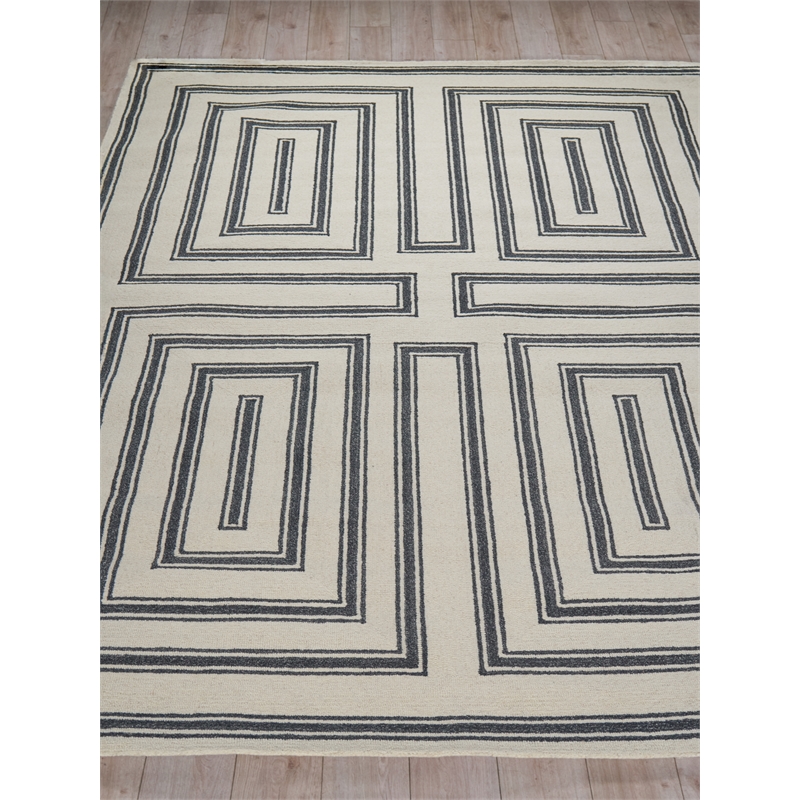 Studio Hand-Tufted New Zealand Wool Ivory/Black 12'x15' Area Rug