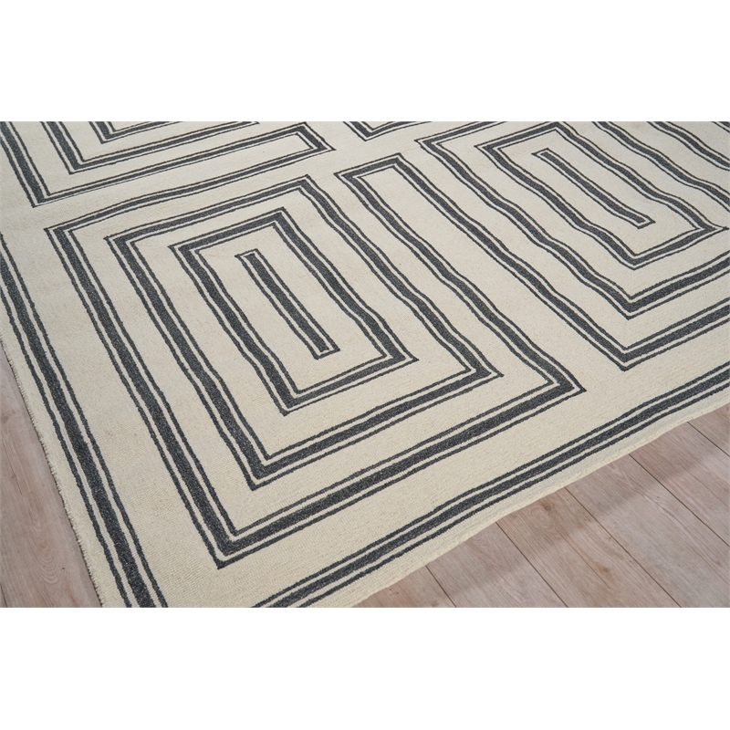 Studio Hand-Tufted New Zealand Wool Ivory/Black 14'x18' Area Rug