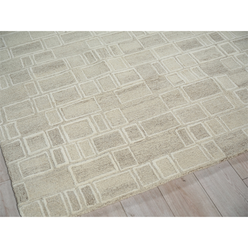 Soho Hand-Tufted New Zealand Wool Natural Beige/Ivory 9'x12' Area Rug