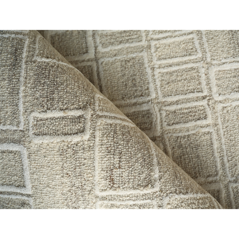 Soho Hand-Tufted New Zealand Wool Natural Beige/Ivory 9'x12' Area Rug