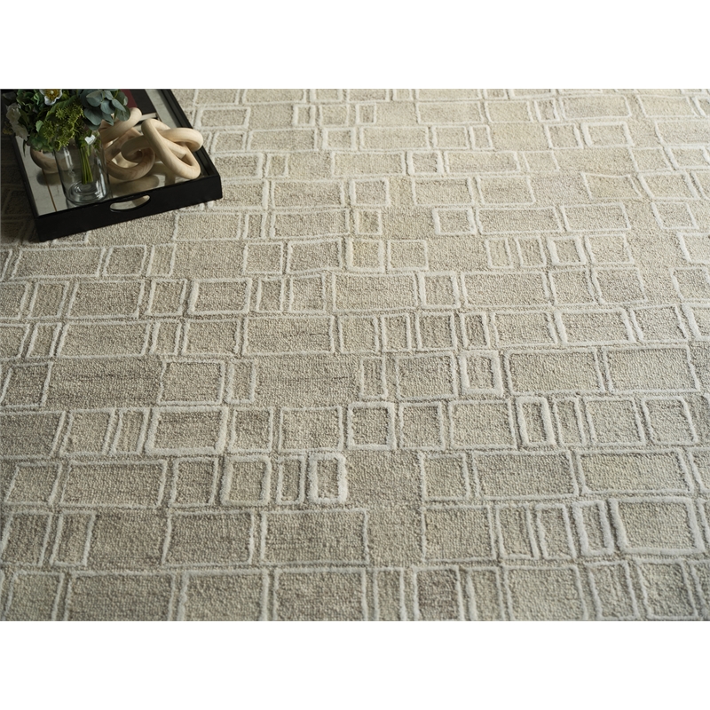 Soho Hand-Tufted New Zealand Wool Natural Beige/Ivory 9'x12' Area Rug
