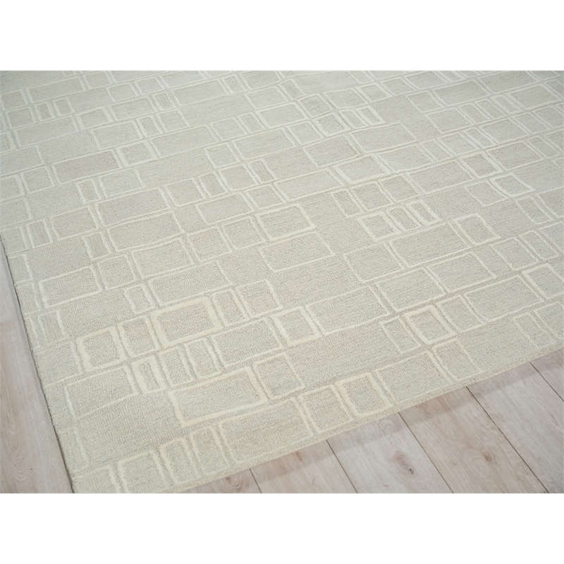 Soho Hand-Tufted New Zealand Wool Silver/Ivory 10'x14' Area Rug
