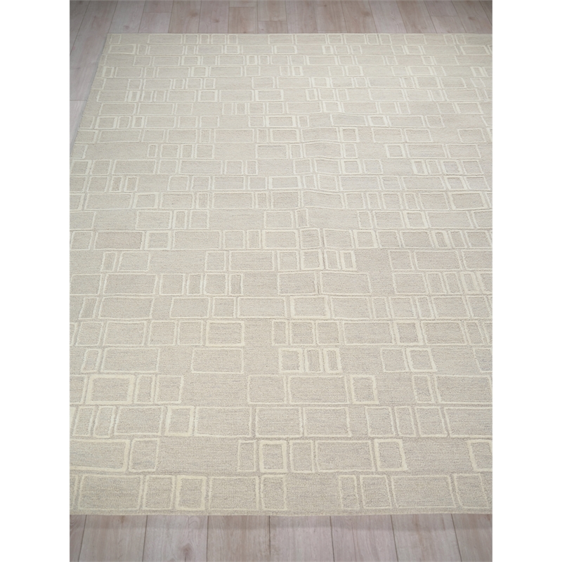 Soho Hand-Tufted New Zealand Wool Silver/Ivory 9'x12' Area Rug