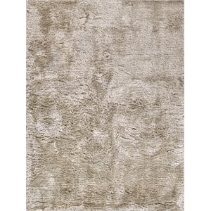Sumo Shag Handloomed Polyester/Microfiber Beige 5'x8' Area Rug