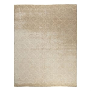 Smooch Geo Handloomed Bamboo Silk Light Beige 6'x9' Area Rug