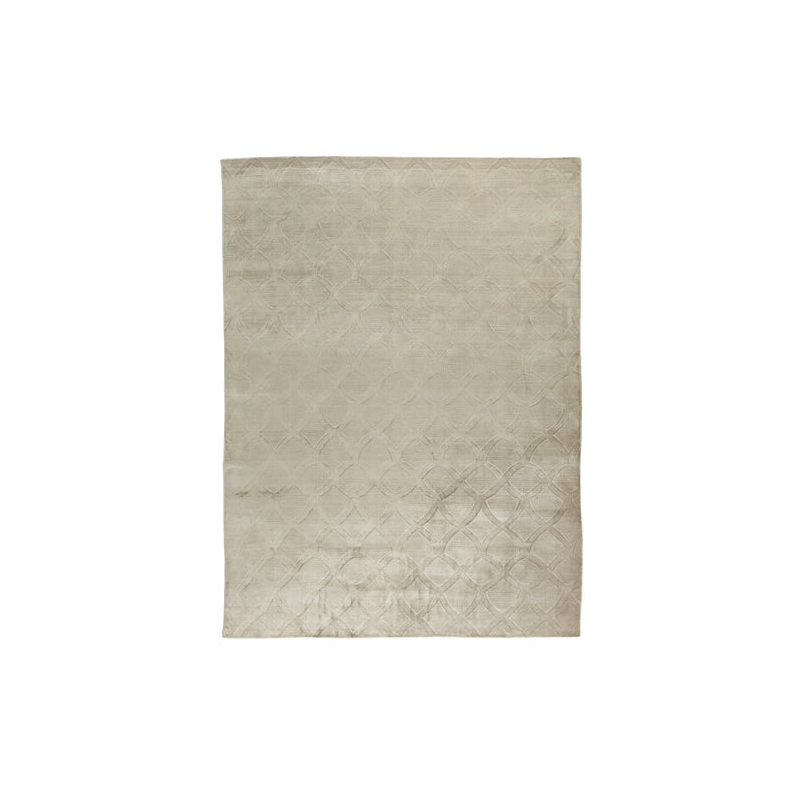 Smooch Geo Handloomed Bamboo Silk Silver 6'x9' Area Rug
