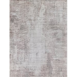Stone Wash Gazni Handloomed Wool/Bamboo Silk Silver/Taupe 4'x6' Area Rug