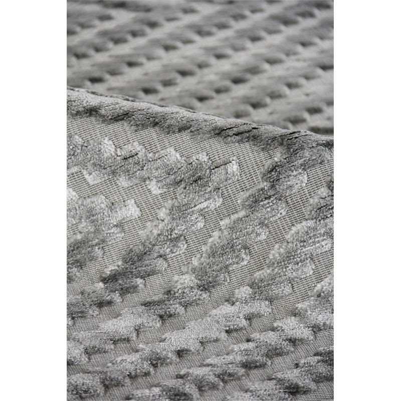 Smooch Geo Handloomed Bamboo Silk Aqua 10'x14' Area Rug