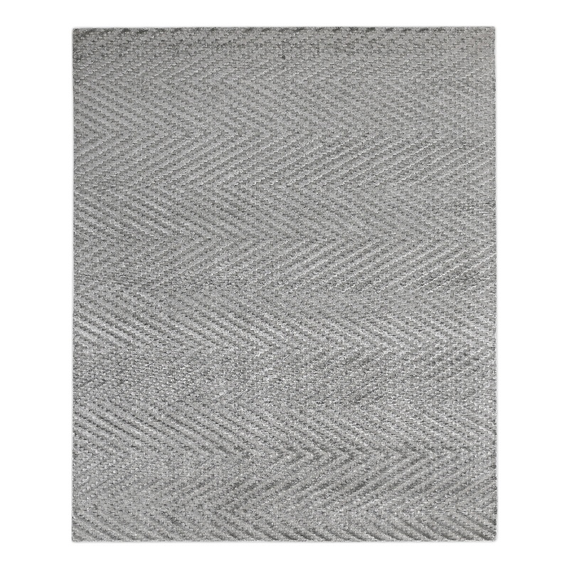 Smooch Geo Handloomed Bamboo Silk Aqua 10'x14' Area Rug
