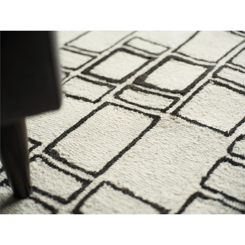 Soho Hand-Tufted New Zealand Wool Ivory/Black 14'x18' Area Rug