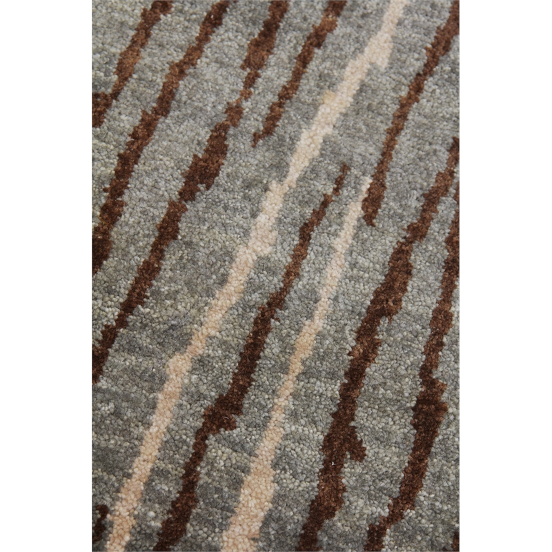Soho Hand-Knotted New Zealand Wool Light Blue/Brick 9'x10' Area Rug
