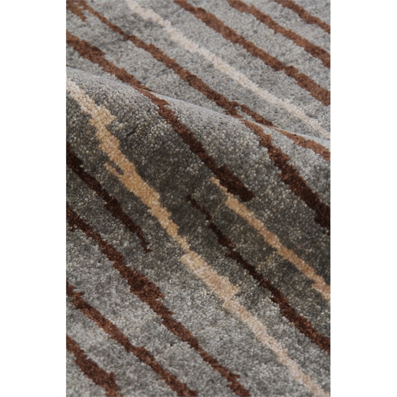 Soho Hand-Knotted New Zealand Wool Light Blue/Brick 9'x10' Area Rug