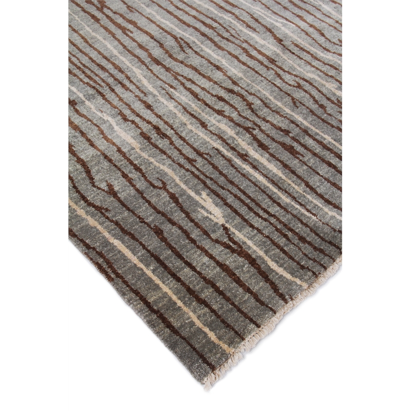 Soho Hand-Knotted New Zealand Wool Light Blue/Brick 9'x10' Area Rug