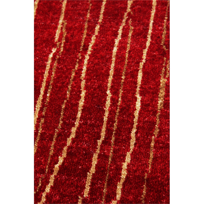 Soho Hand-Knotted New Zealand Wool Red 9'x10' Area Rug