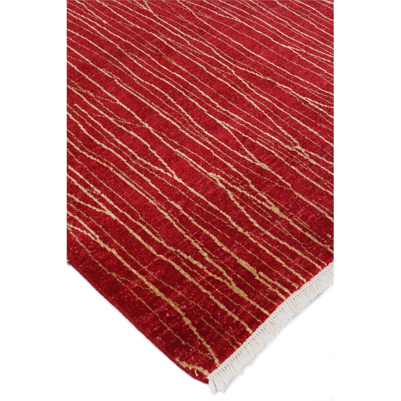 Soho Hand-Knotted New Zealand Wool Red 9'x10' Area Rug