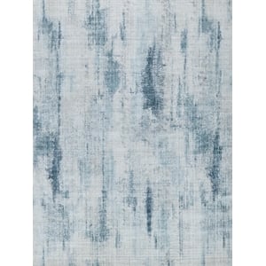 Stone Wash Gazni Handloomed Wool/Bamboo Silk Blue 4'x6' Area Rug