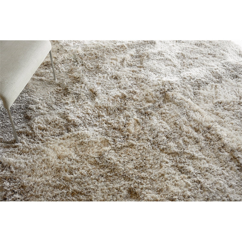 Sumo Shag Shag Polyester/Microfiber Light Beige 6'x9' Area Rug