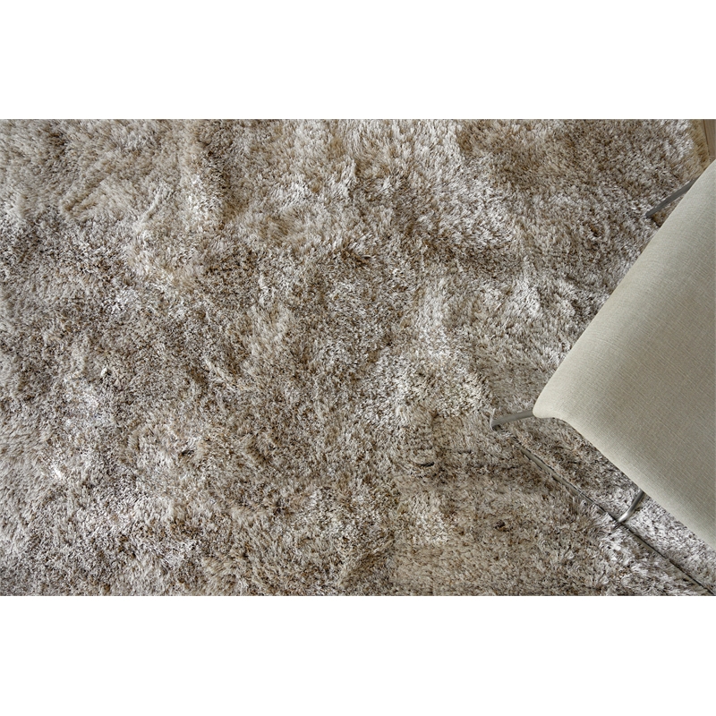 Sumo Shag Shag Polyester/Microfiber Light Beige 8'x10' Area Rug