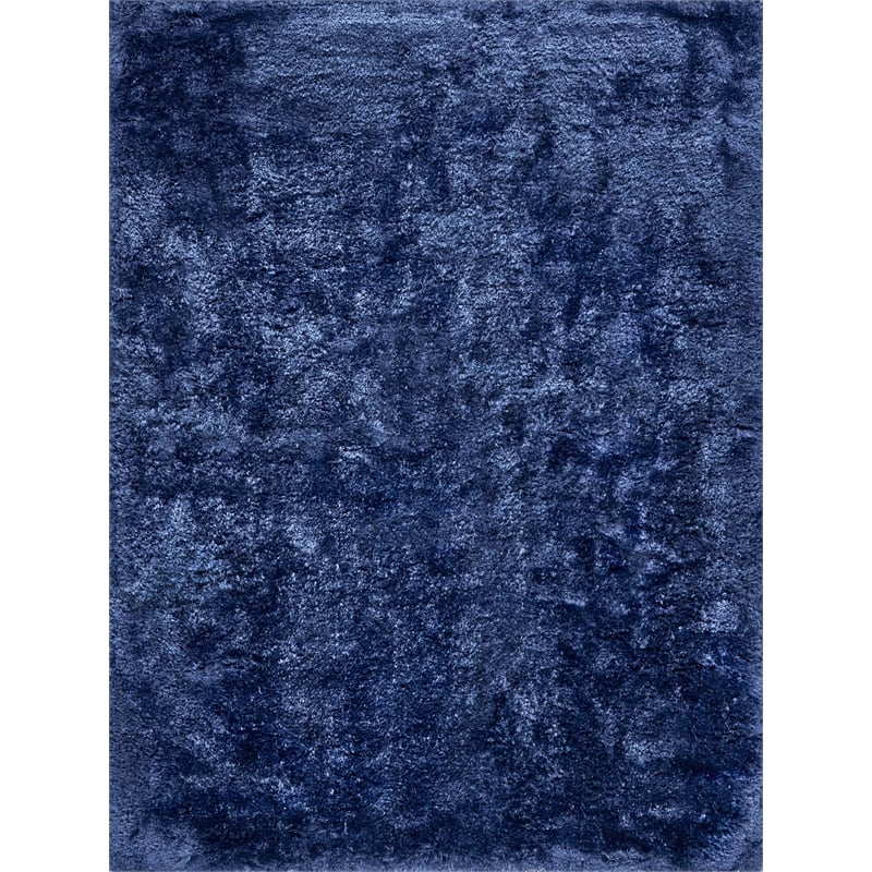 Sumo Shag Handloomed Polyester/Microfiber Navy 5'x8' Area Rug