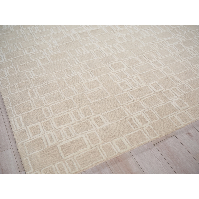 Soho Hand-Tufted New Zealand Wool Beige/Ivory 8'x10' Area Rug