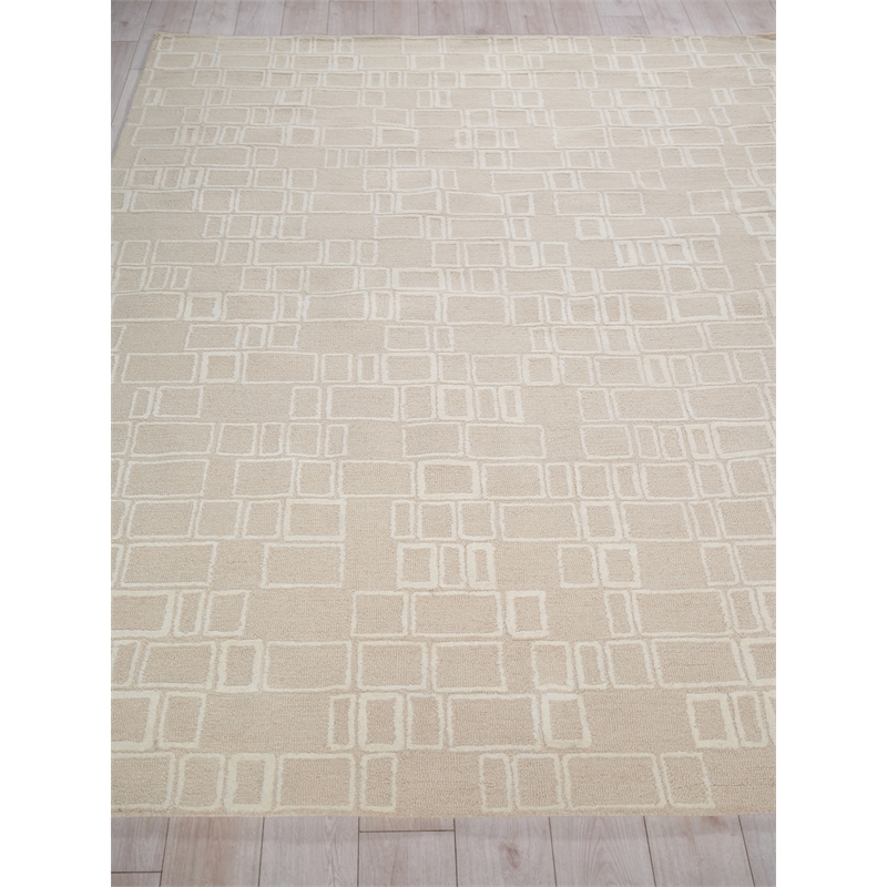 Soho Hand-Tufted New Zealand Wool Beige/Ivory 8'x10' Area Rug