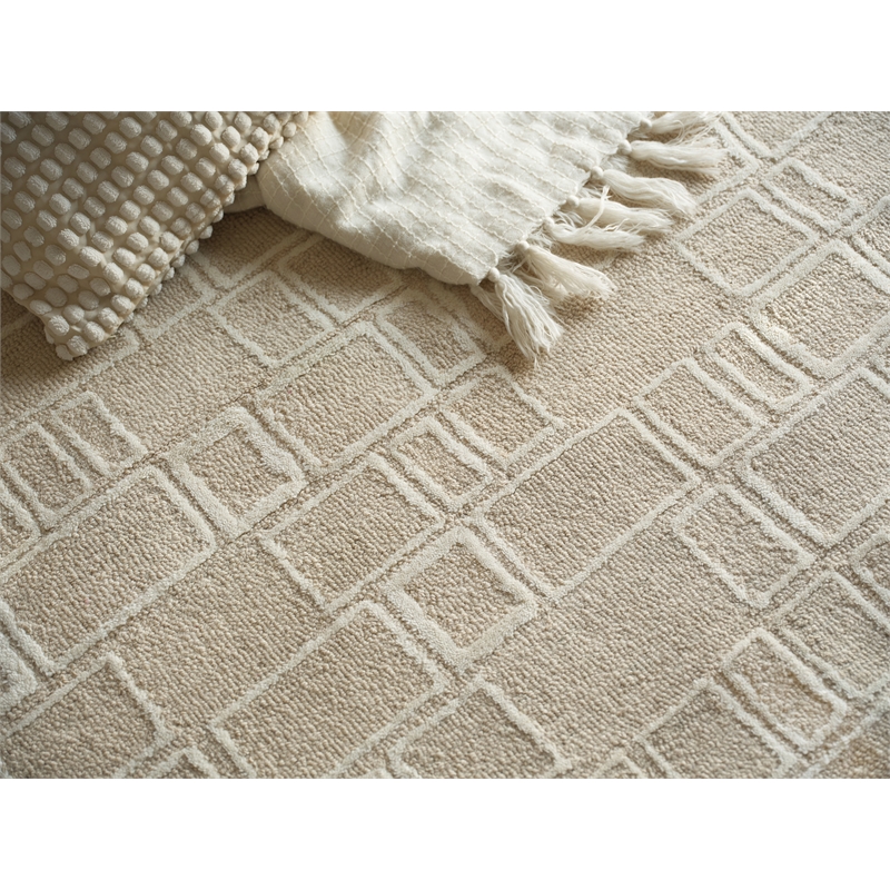 Soho Hand-Tufted New Zealand Wool Beige/Ivory 8'x10' Area Rug