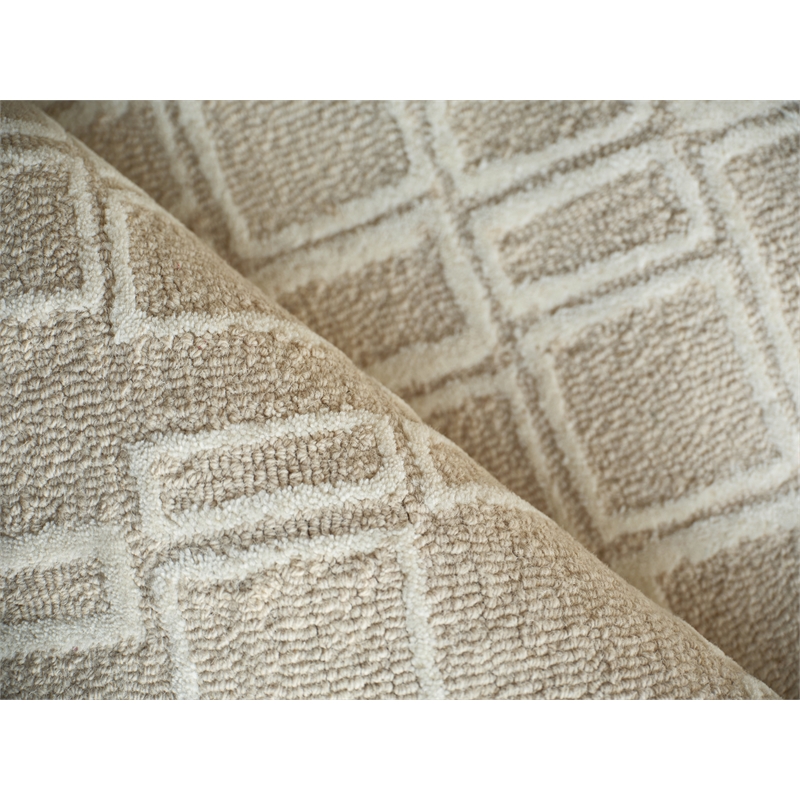 Soho Hand-Tufted New Zealand Wool Beige/Ivory 9'x12' Area Rug