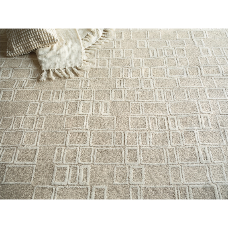 Soho Hand-Tufted New Zealand Wool Beige/Ivory 9'x12' Area Rug