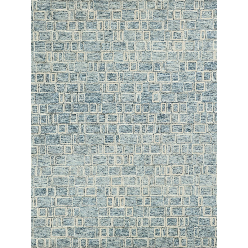 Soho Hand-Tufted New Zealand Wool Blue/Ivory 10'x14' Area Rug