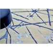 Space Age Hand-Knotted Wool/Bamboo Silk Gray/Royal Blue/Navy 8'x10' Area Rug