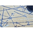 Space Age Hand-Knotted Wool/Bamboo Silk Gray/Royal Blue/Navy 8'x10' Area Rug
