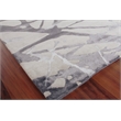 Space Age Hand-Knotted Wool/Bamboo Silk Silver/Gray/Ivory 12'x15' Area Rug