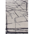 Space Age Hand-Knotted Wool/Bamboo Silk Silver/Gray/Ivory 6'x9' Area Rug