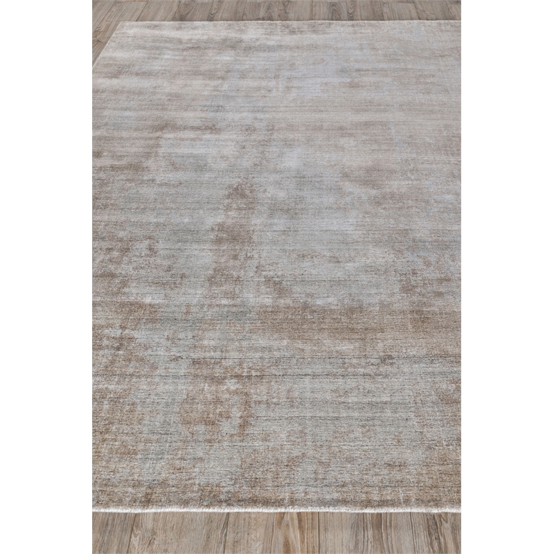 Stone Wash Gazni Handloomed Wool/Bamboo Silk Terracota/Silver 8'x10' Area Rug